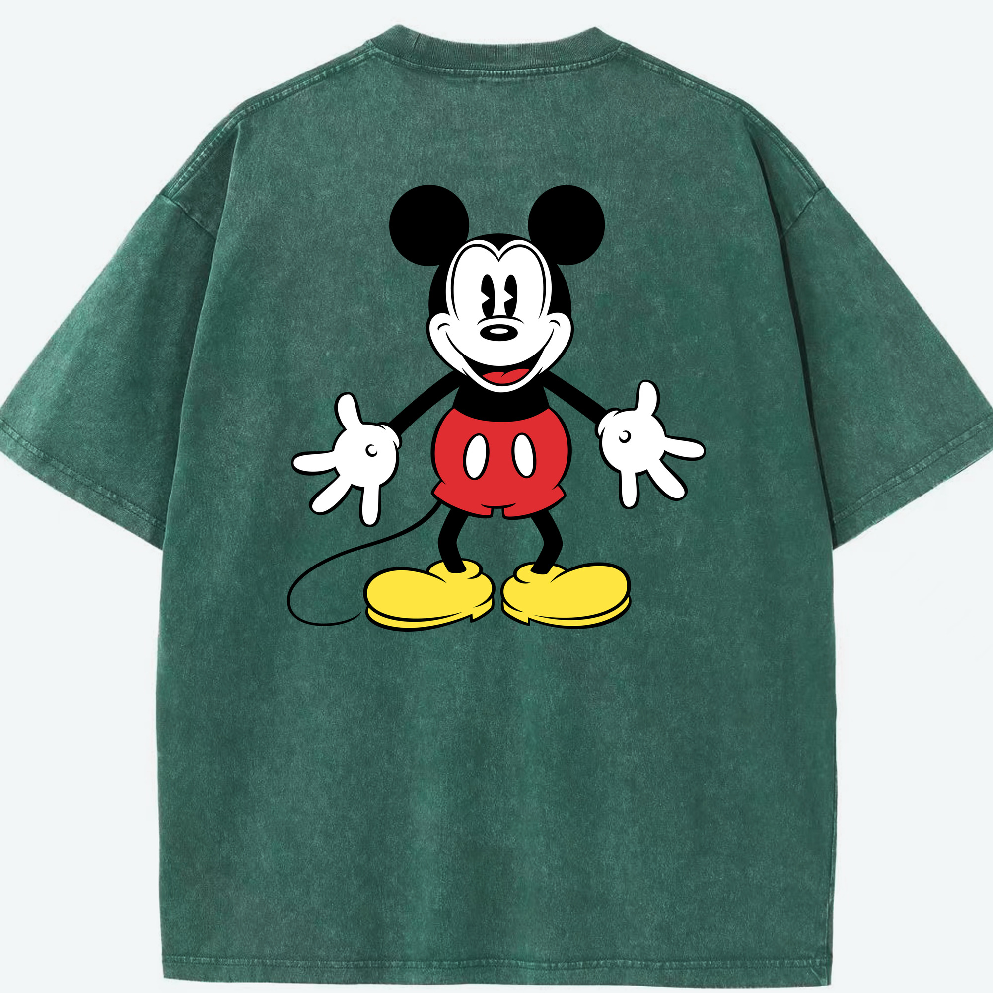 （画像用） ミッキーマウス Mickey Mouse 綿100% ヴィンテージ風 半袖Tシャツ（背面プリント）